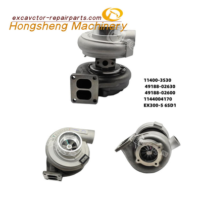 11400-3530 49188-02630 49188-02600 1144004170 รถขุดเทอร์โบชาร์จเจอร์ Hitachi Ex300-5 6SD1 Engine