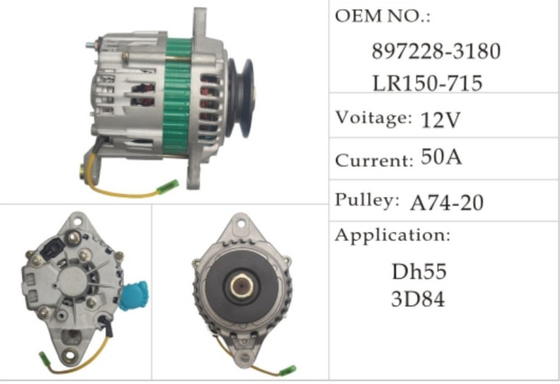 12V 50A A74-20 เครื่องกำเนิดไฟฟ้า Doosan DH55 4JB1 897228-3180 LR15-715